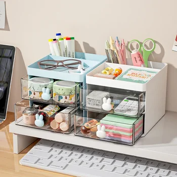 Мультяшный Kreativni držač olovke, Prozirna kutija, kutija za pohranu zeca, ukras za desktop dječjem djevojke studentice