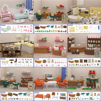 Kuća lutaka USER-X, kuća lutaka, mini-kuća, spavaća soba, kuhinja, model Pocket Series OB11, minijaturna pozornica za jelo i igranje igara