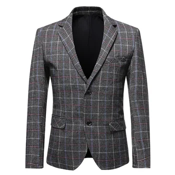 2023 Novo odijelo od kockastim tkiva, top sa dvije tipke, muško odijelo korejski verzija
